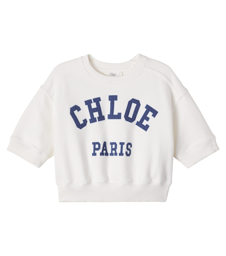 Chloe Kids White Logo Cotton Jersey Sweatshirt Y Size 14 - Mytheresa