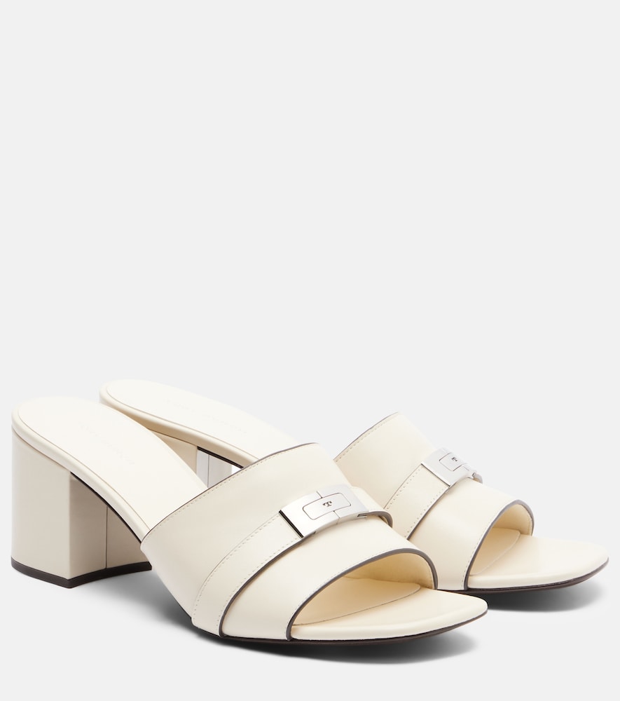 Tory Burch Women's White Leelee Leather Mules UK Size 8.5 - Mytheresa