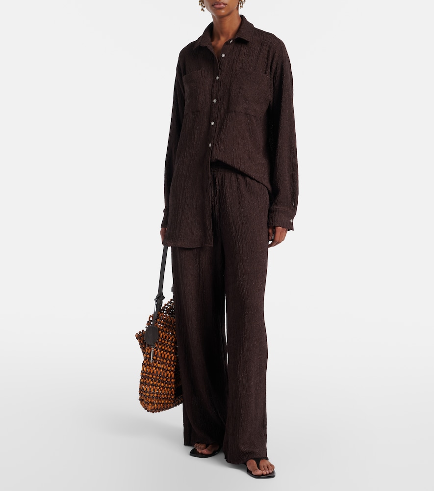 Jade Swim Mika seersucker wide-leg pants