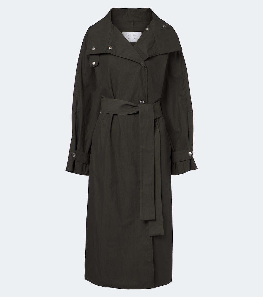 Proenza Schouler White Label Corey Cotton-blend Trench Coat In Green
