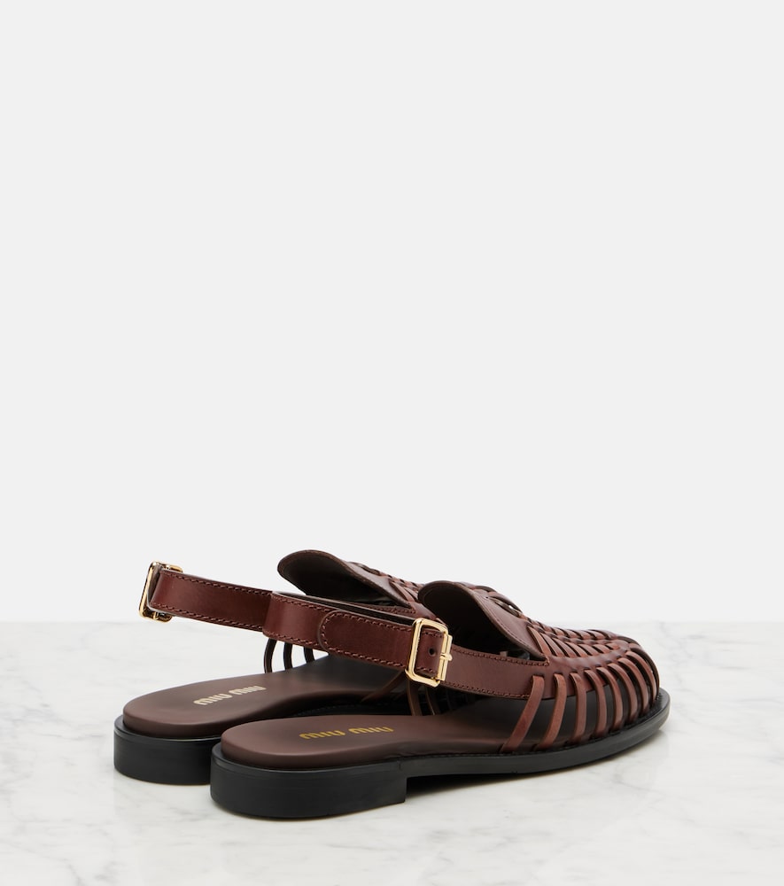  Miu Miu Miu Miu Slingback-sandalen Aus Leder 