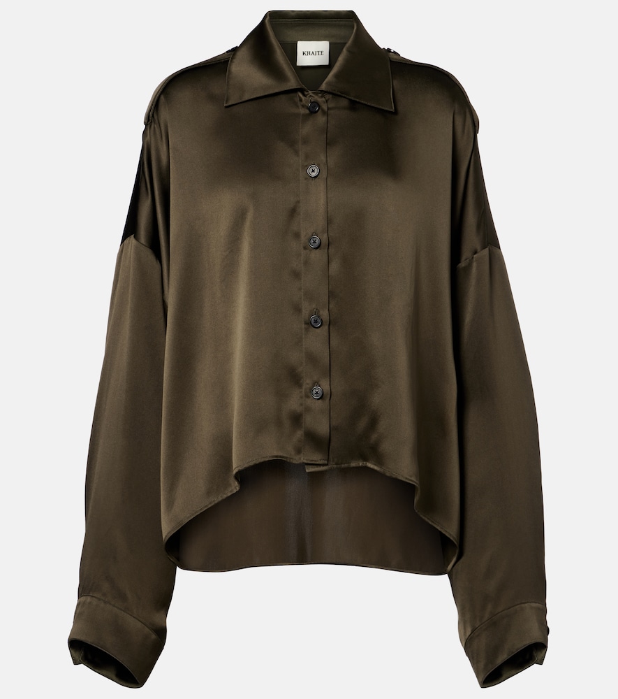 Camicia Bodine asimmetrica in raso di seta