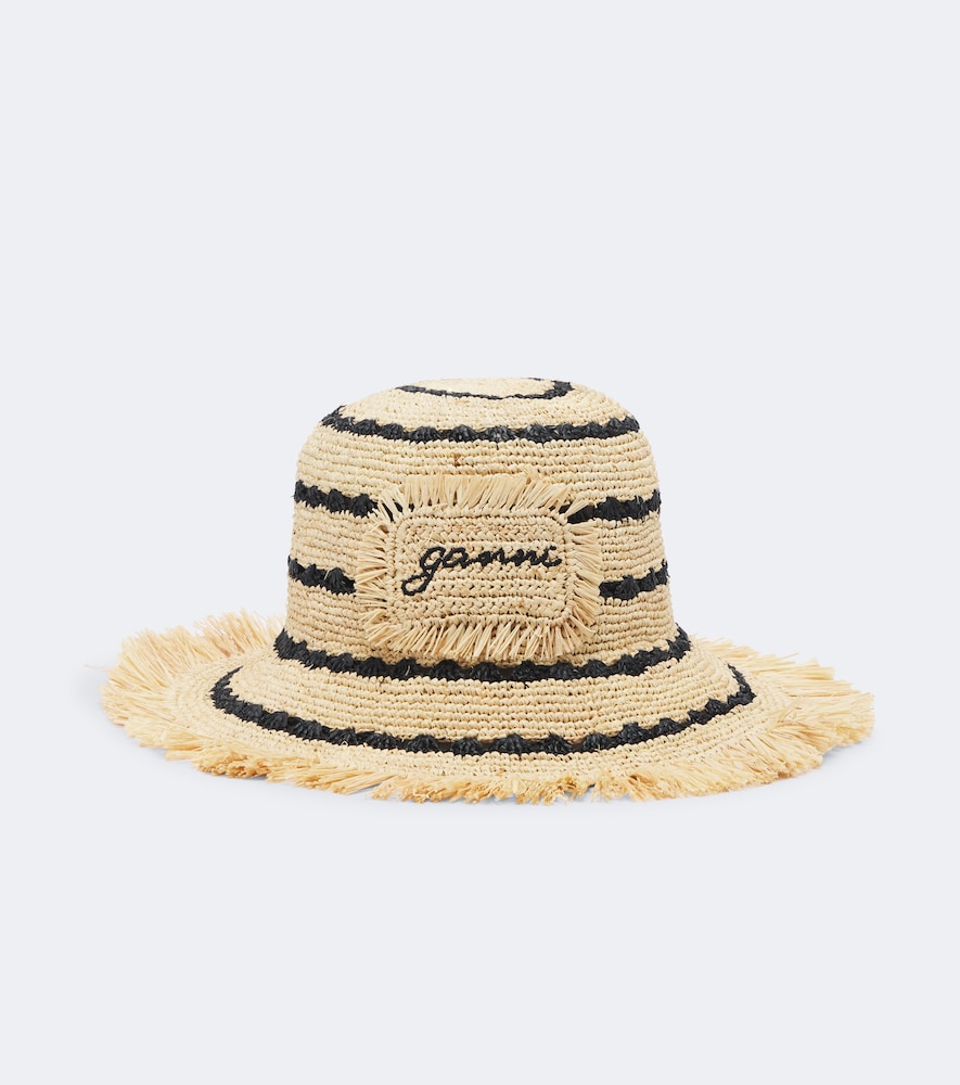 Cappello da pescatore in rafia a righe