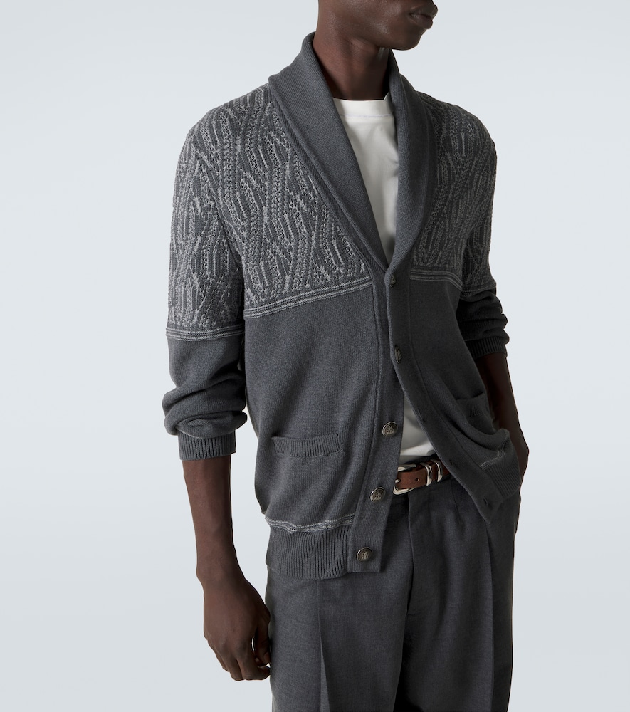  Brunello Cucinelli Brunello Cucinelli Intarsia Cotton Cardigan 
