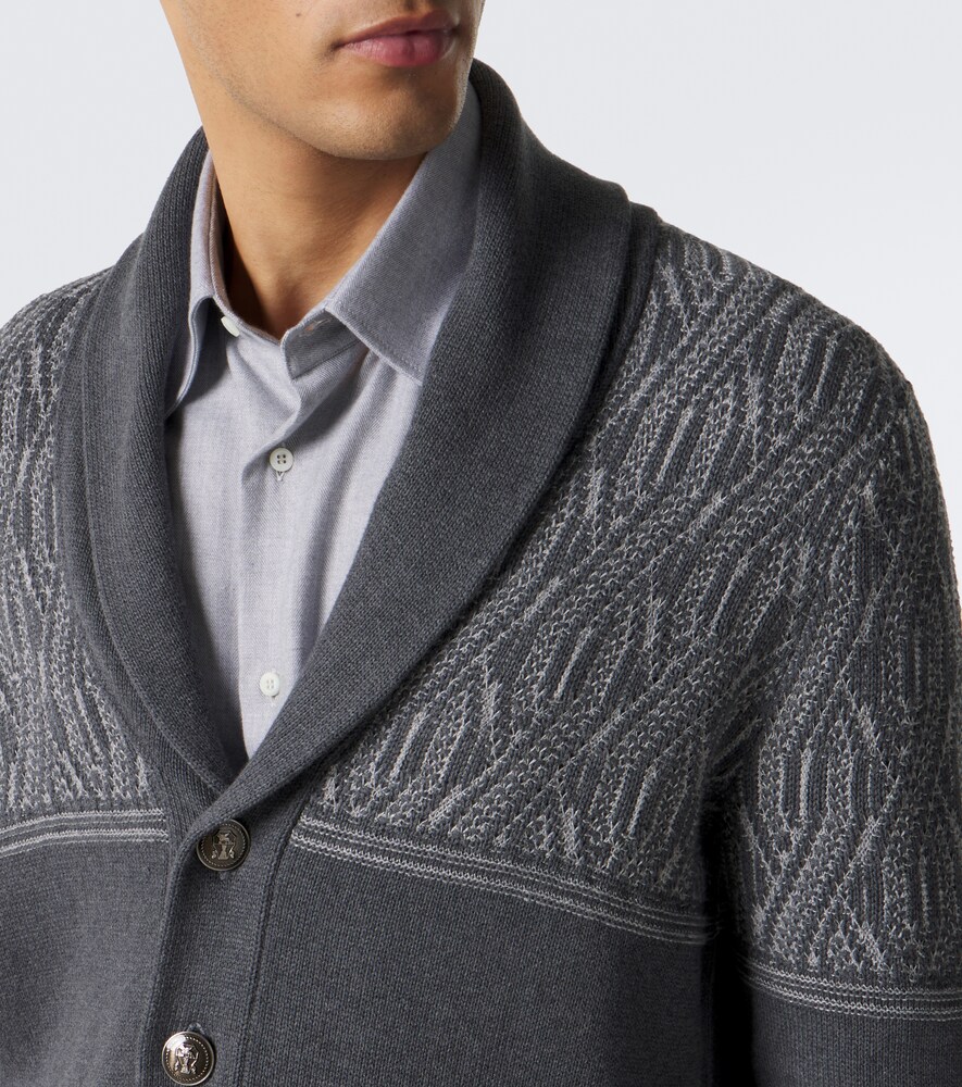 Jacquard Cotton Cardigan