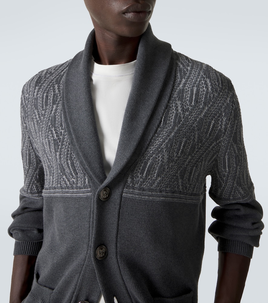 Intarsia Cotton Cardigan