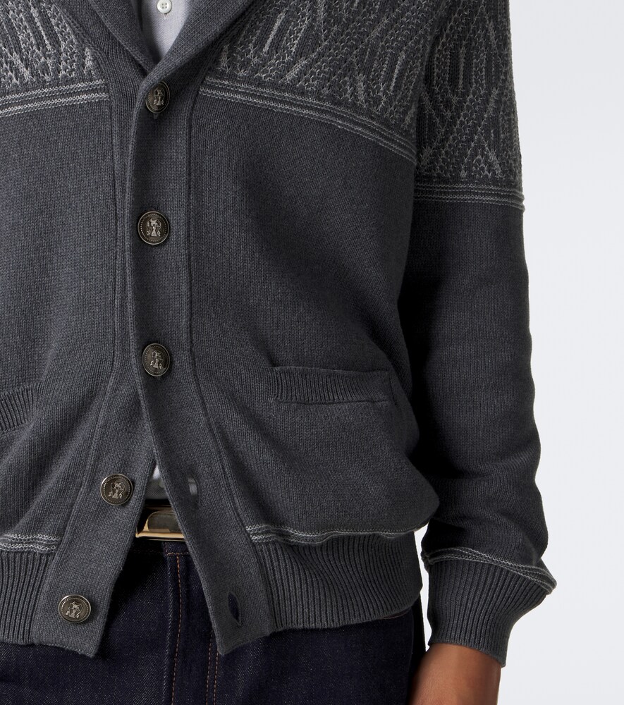 Jacquard Cotton Cardigan