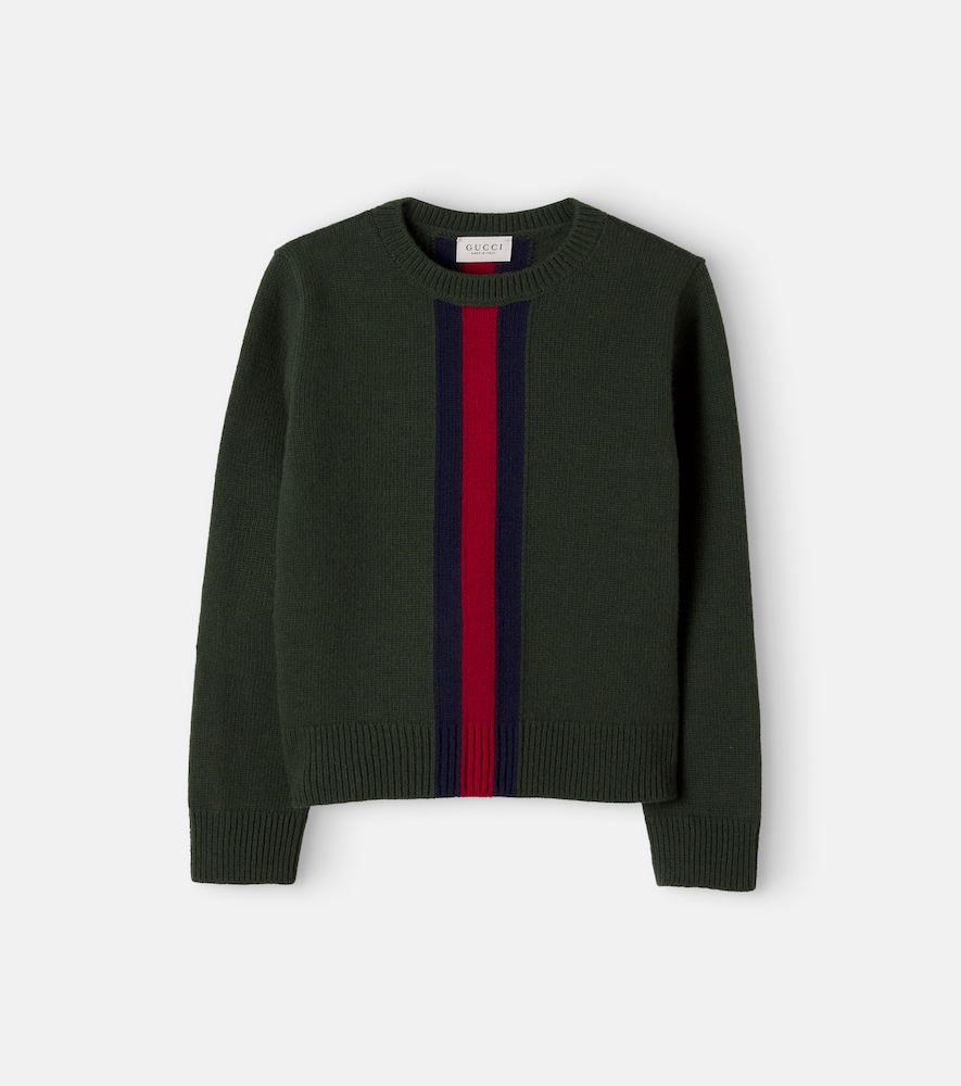 Pullover in lana jacquard a righe Web