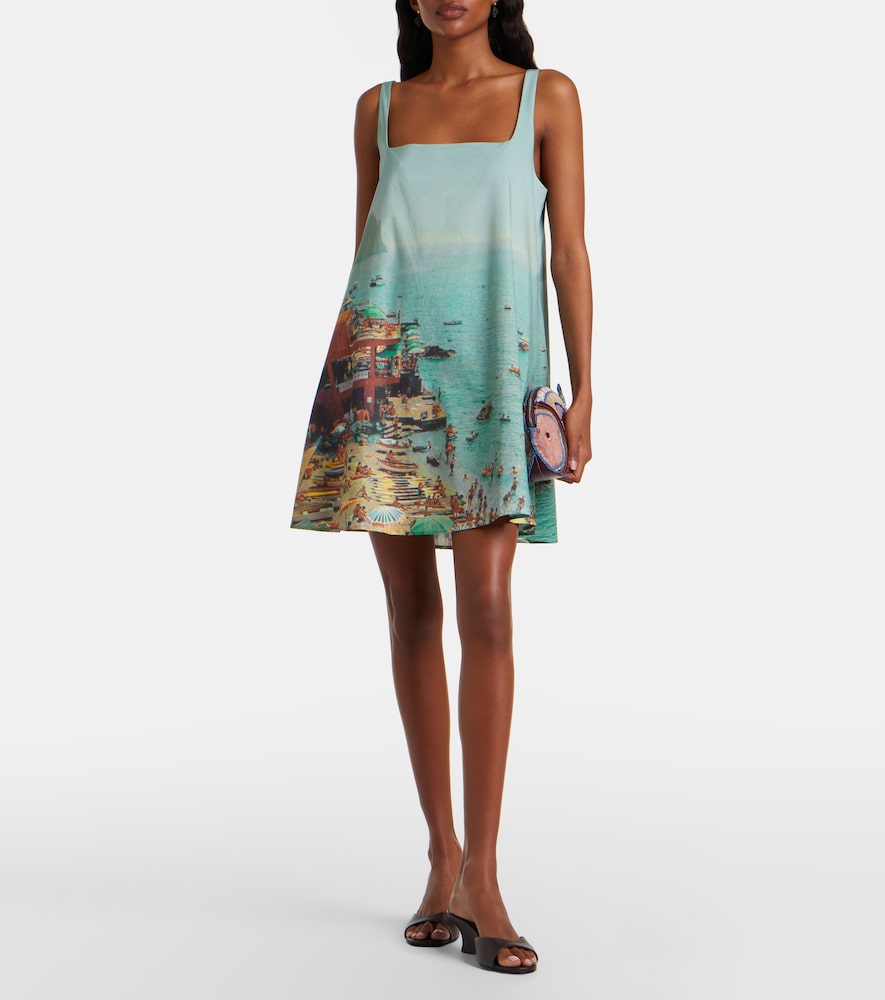 Staud Brio printed cotton minidress