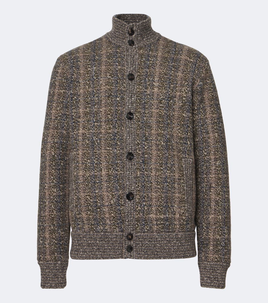 Checked Wool And Cashmere Cardigan