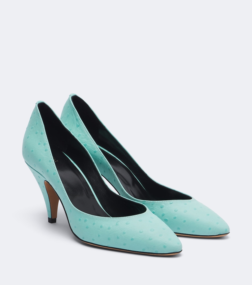 Jude Haze Leather Pumps In Blue