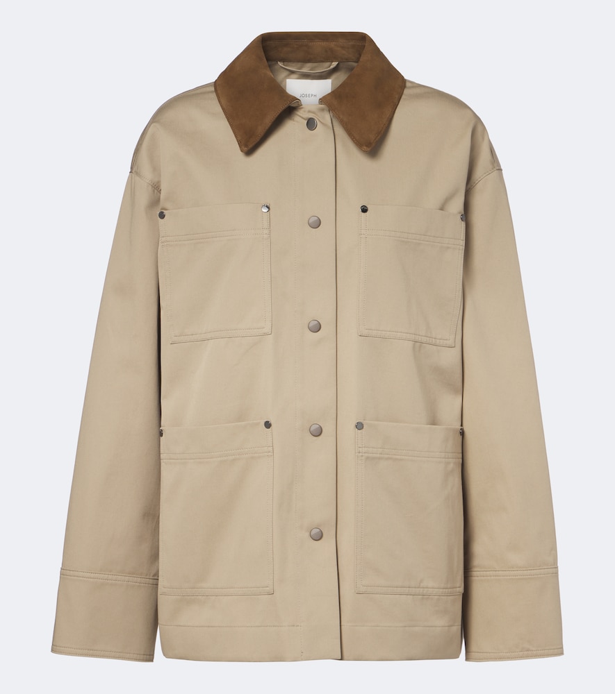 Jacke Athos aus Baumwolle mit Veloursleder