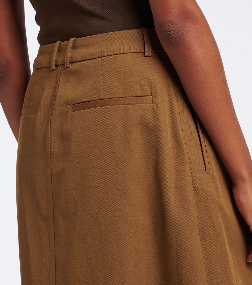 Kharis Cotton And Linen Twill Midi