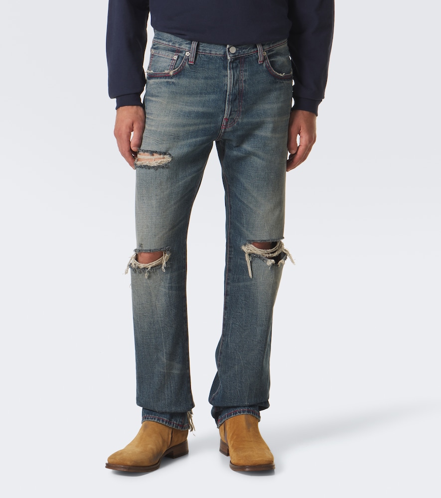 Re-Edition Distressed Straight Jeans