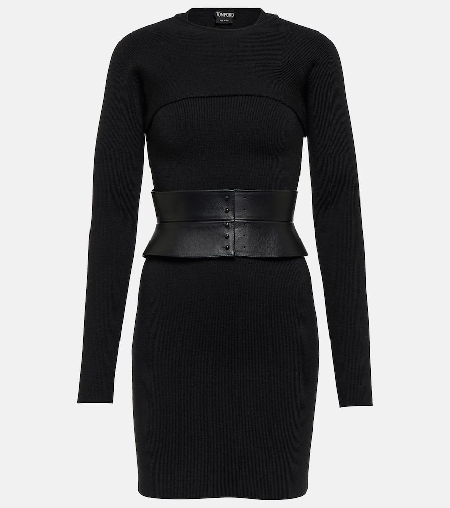 Tom Ford Belted wool-blend minidress