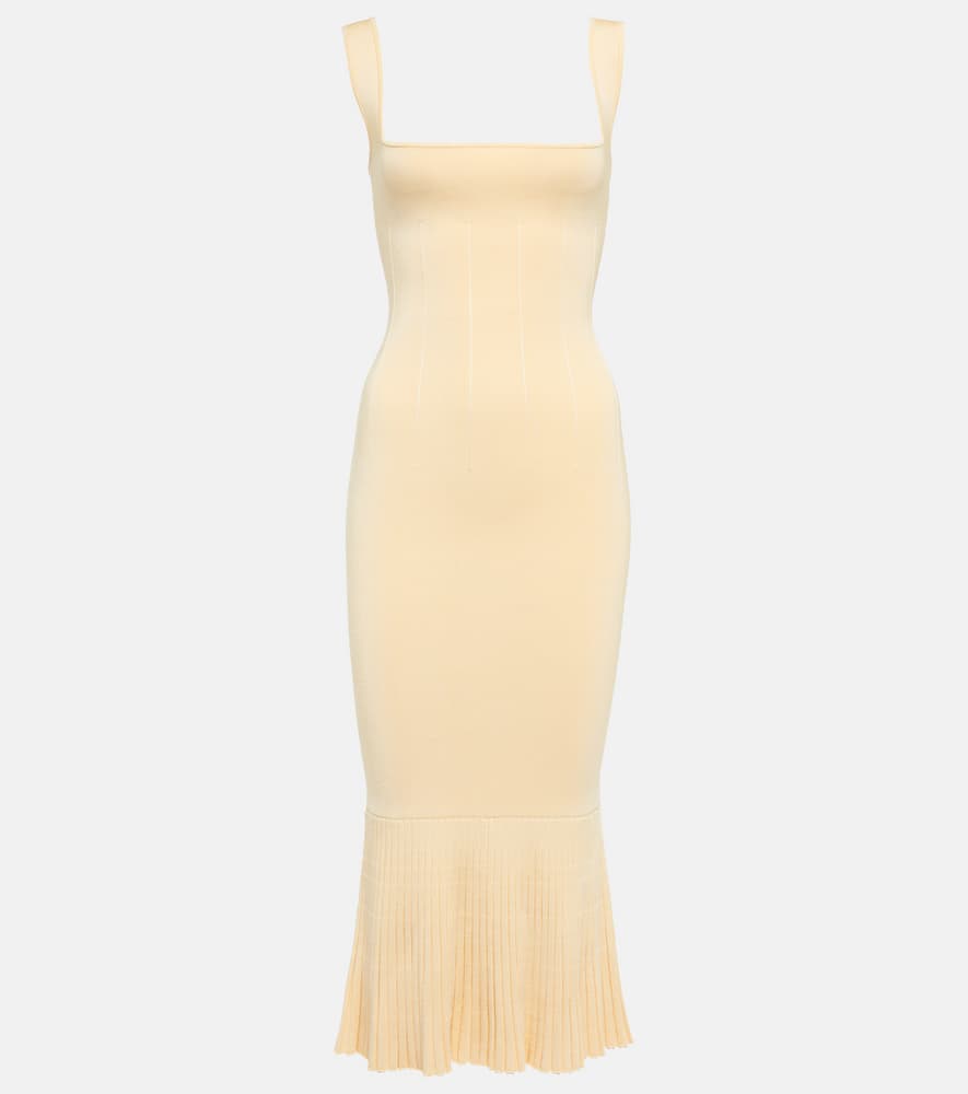 Galvan Fluted jersey midi dress