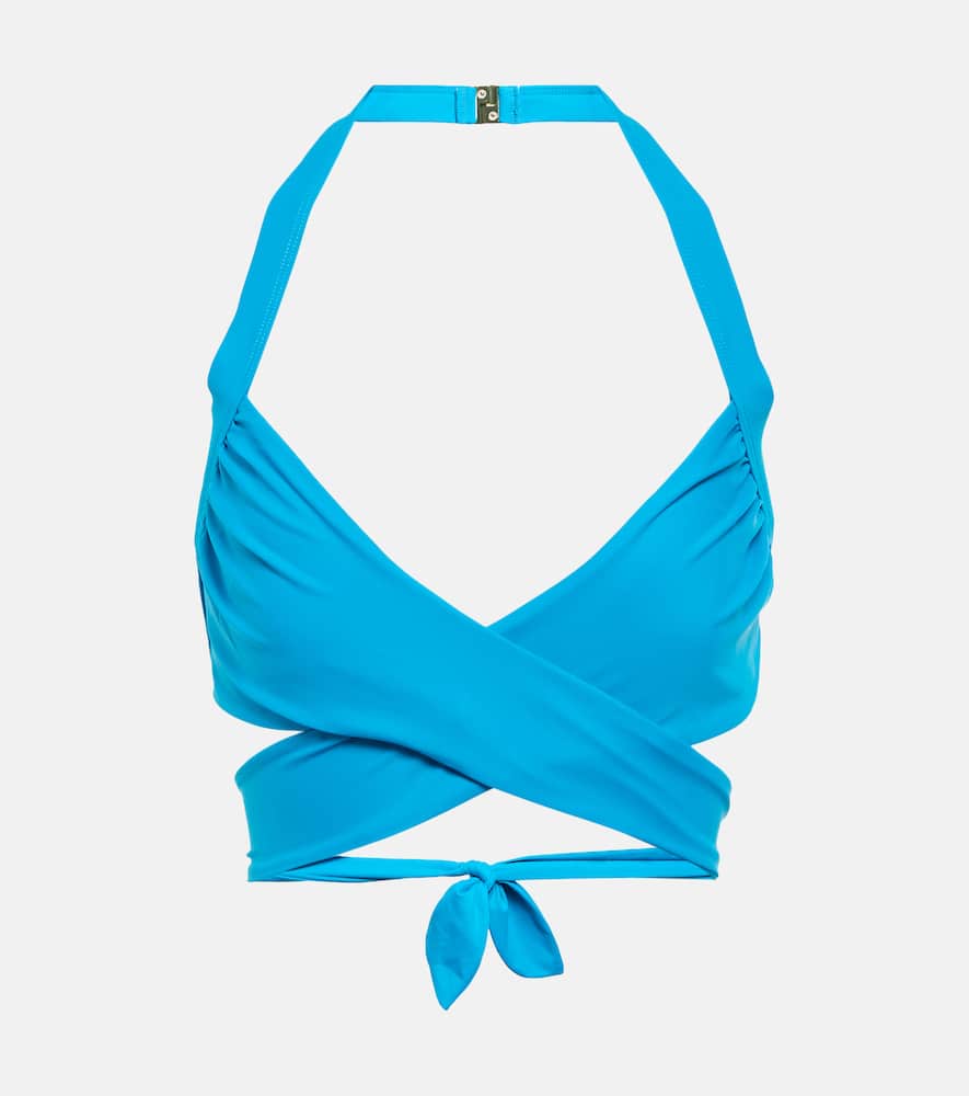 Rebecca Vallance Luana Halterneck Bikini Top In Peacock