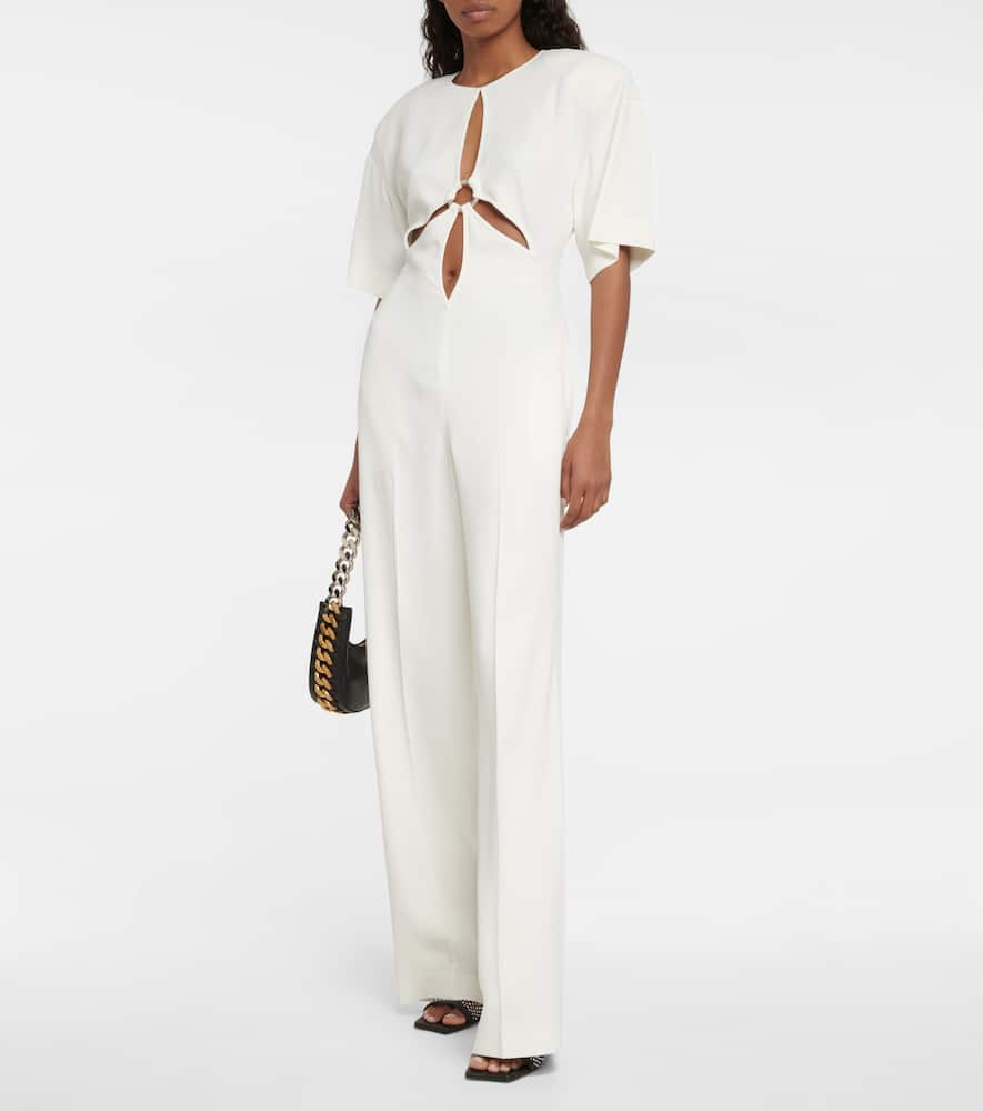 Shop Stella Mccartney Cut-out Straight-leg Jumpsuit In Cream