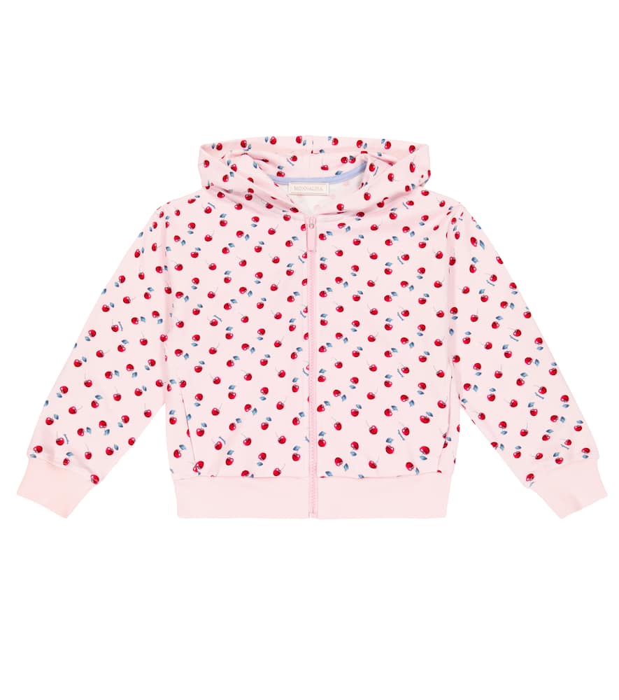 Monnalisa Kids' Printed Zip-up Hoodie In Pink