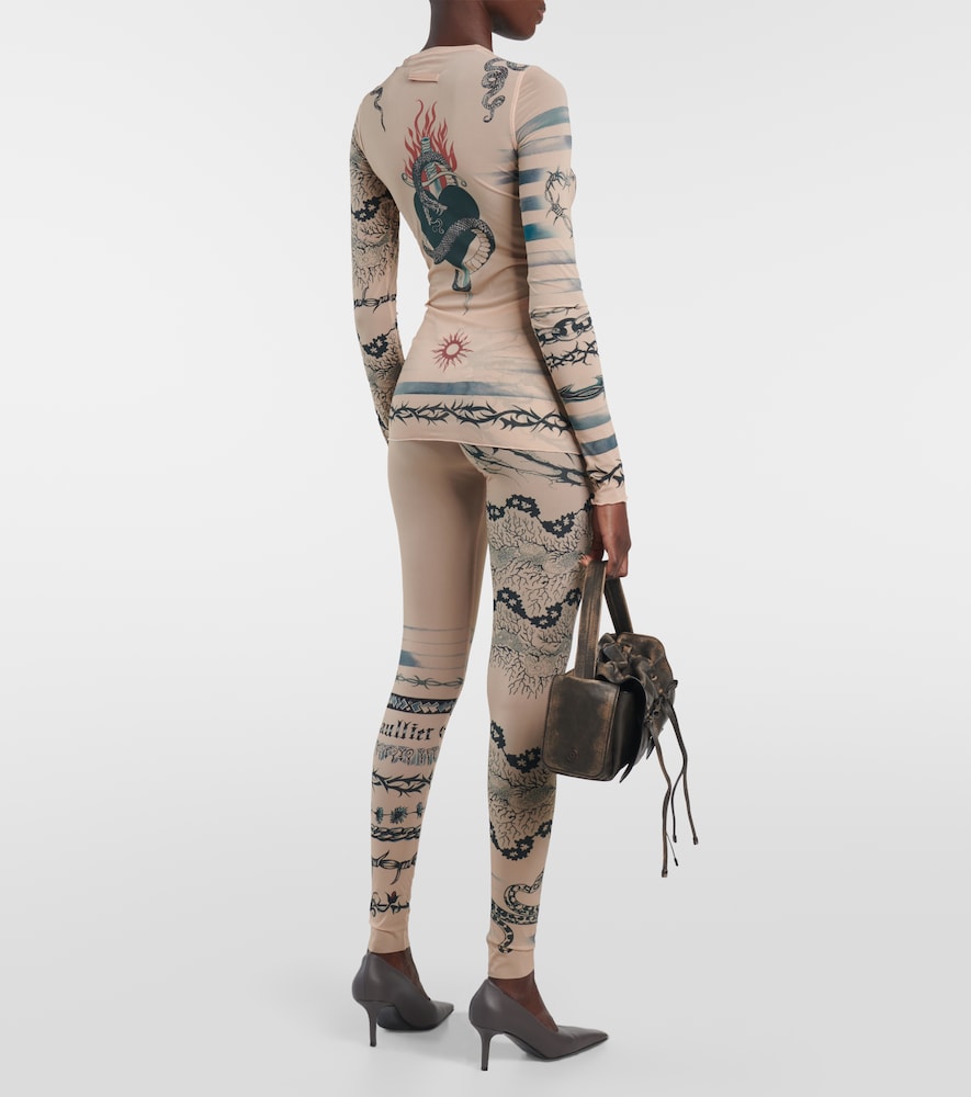  Jean Paul Gaultier Jean Paul Gaultier X Knwls Printed Mesh Top 