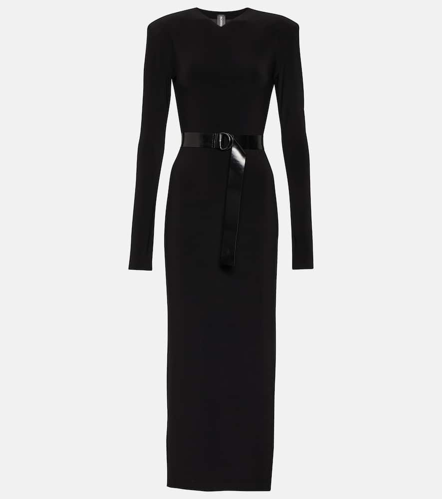 Norma Kamali Jersey Midi Dress In Black