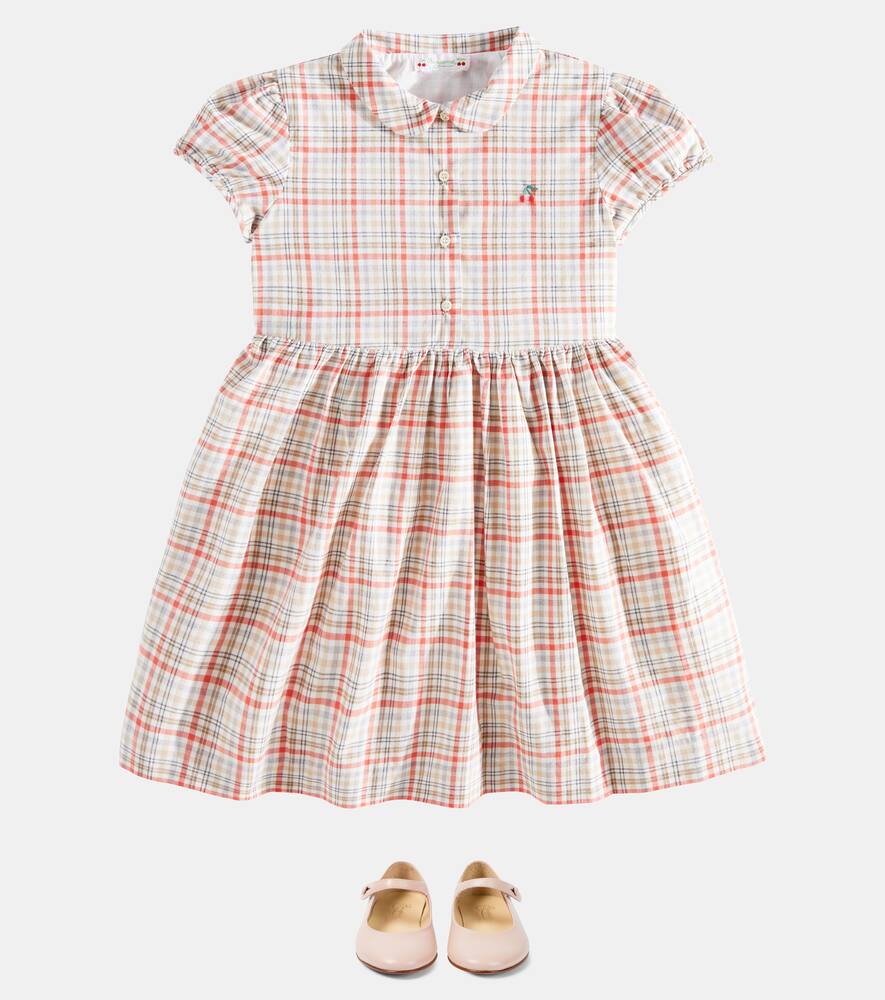 Bonpoint Genereuse Checked Cotton Dress In Multicoloured