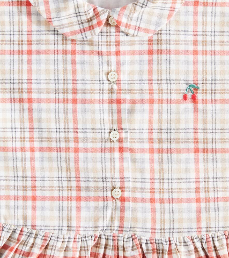 Bonpoint Genereuse Checked Cotton Dress In Multicoloured