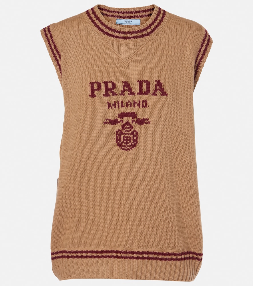 Prada Logo wool and cashmere sweater vest
