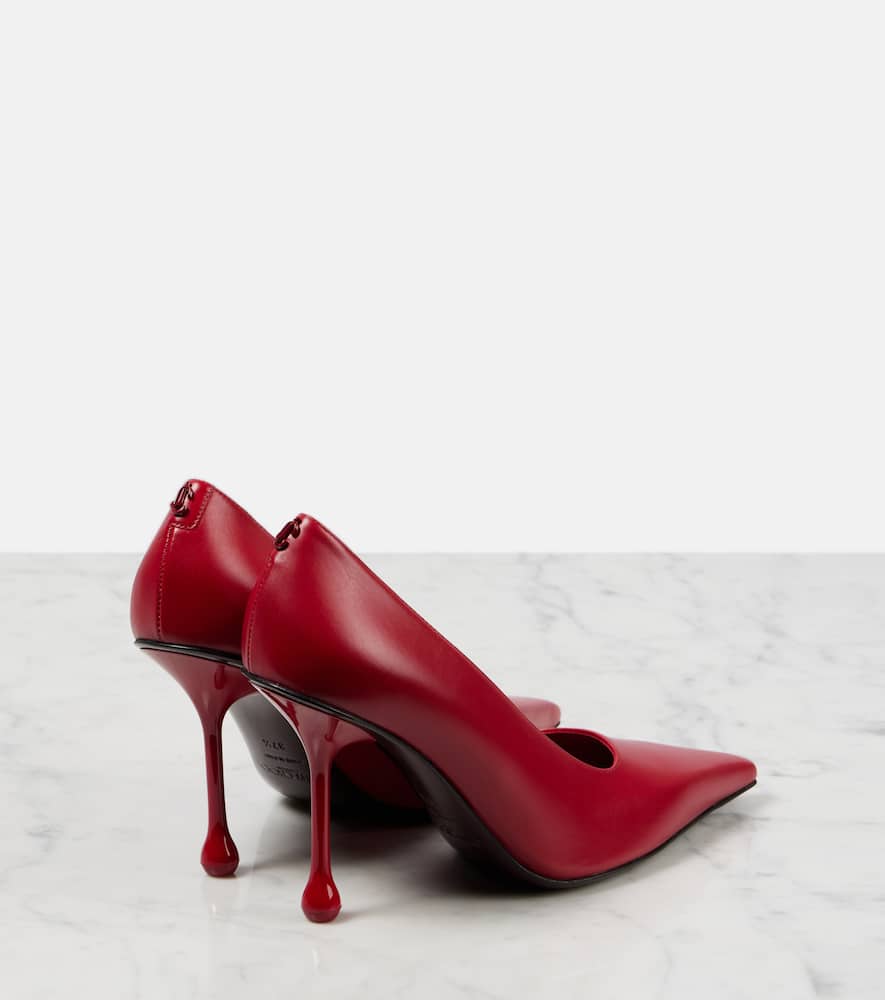 Jimmy Choo Ixia Leather Stiletto Pumps In Red