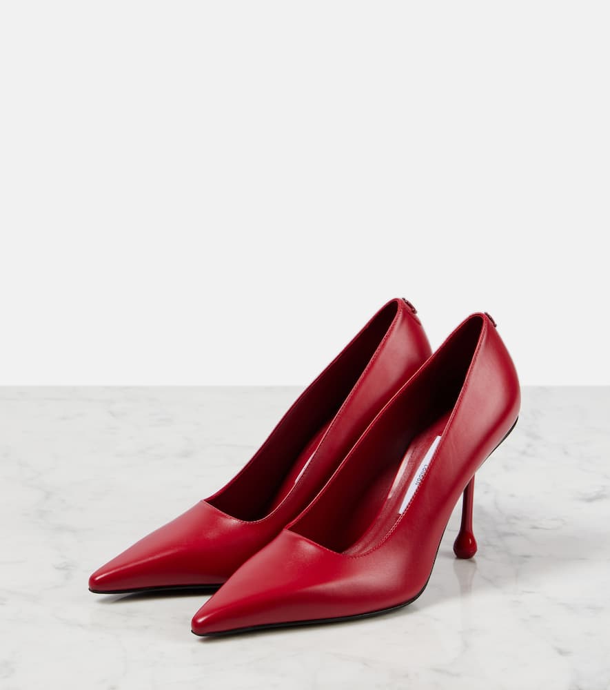 Jimmy Choo Ixia Leather Stiletto Pumps In Red