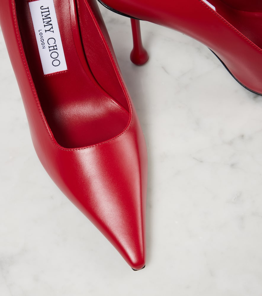 Jimmy Choo Ixia Leather Stiletto Pumps In Red