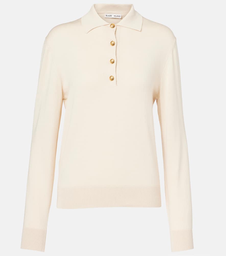 Blazé Milano Algeria Silk And Cotton Polo Sweater In Yellow