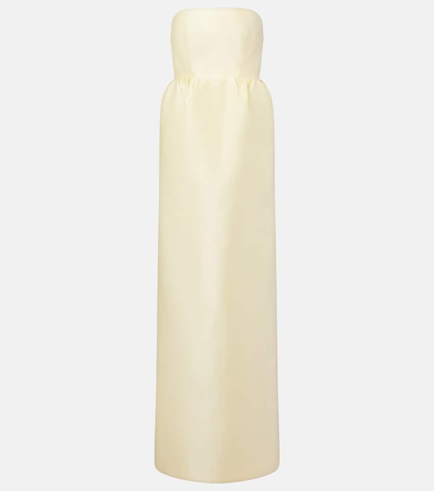 Strapless silk satin gown