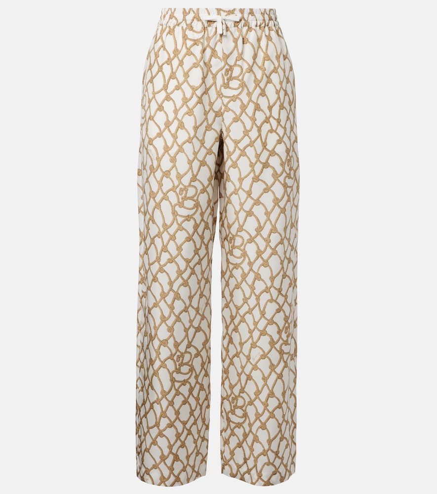 Burberry Printed High-rise Silk Palazzo Trousers