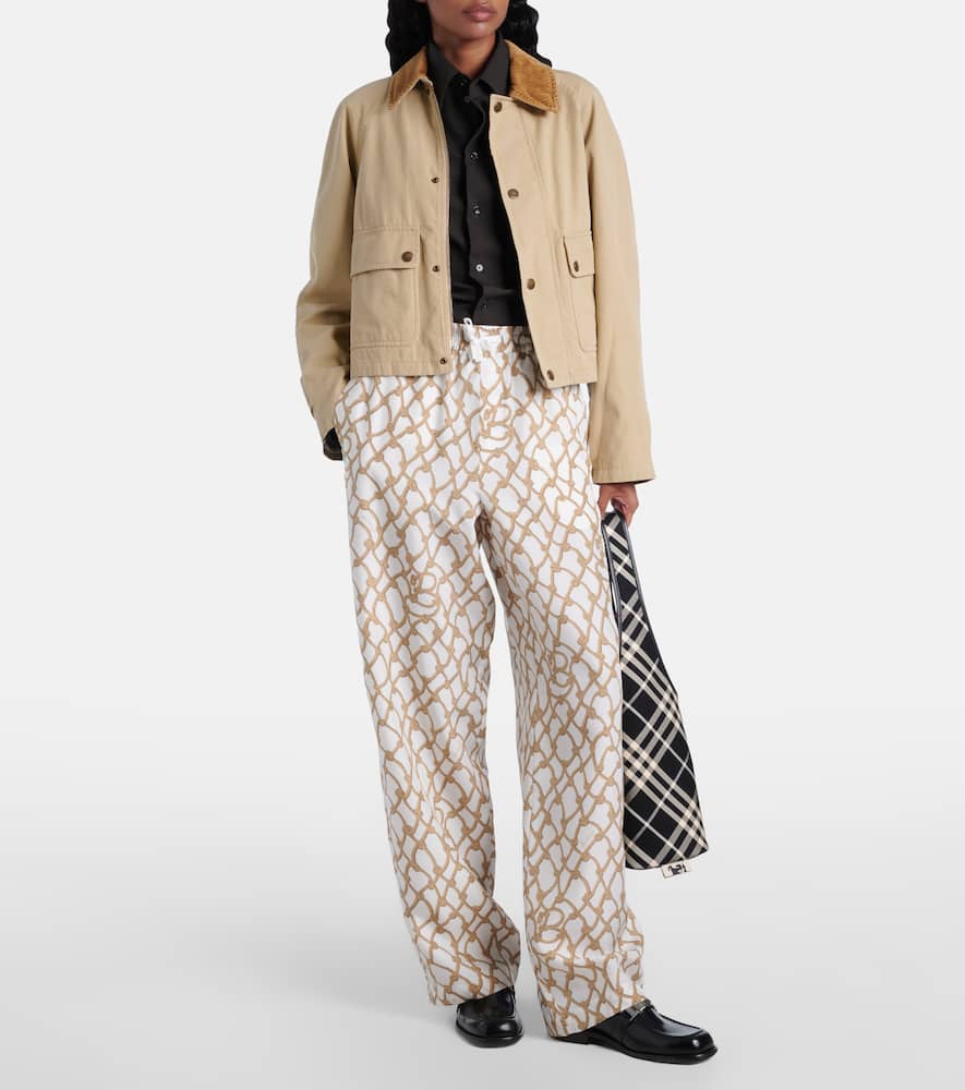 Burberry Printed High-rise Silk Palazzo Pants In Multi