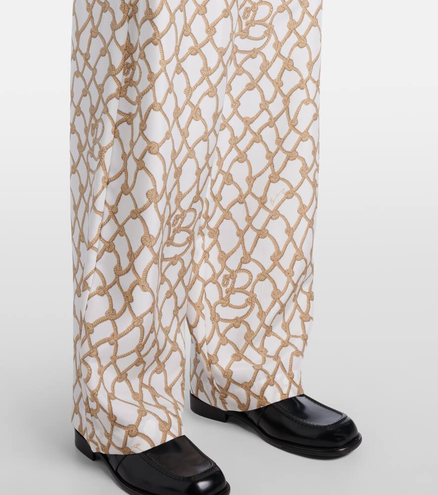 Burberry Printed High-rise Silk Palazzo Pants In Multi