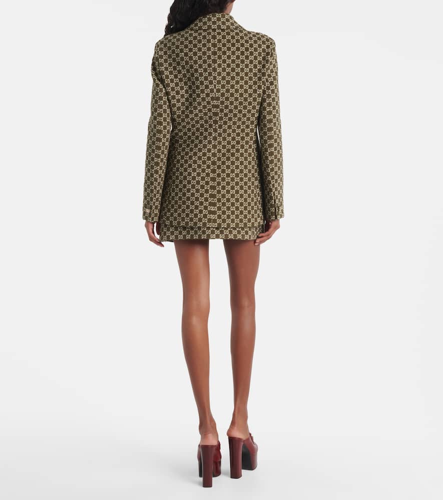 Gucci Gg Tweed Blazer In Green