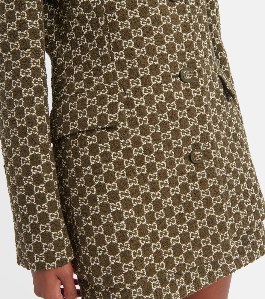 Gucci Gg Tweed Blazer In Green