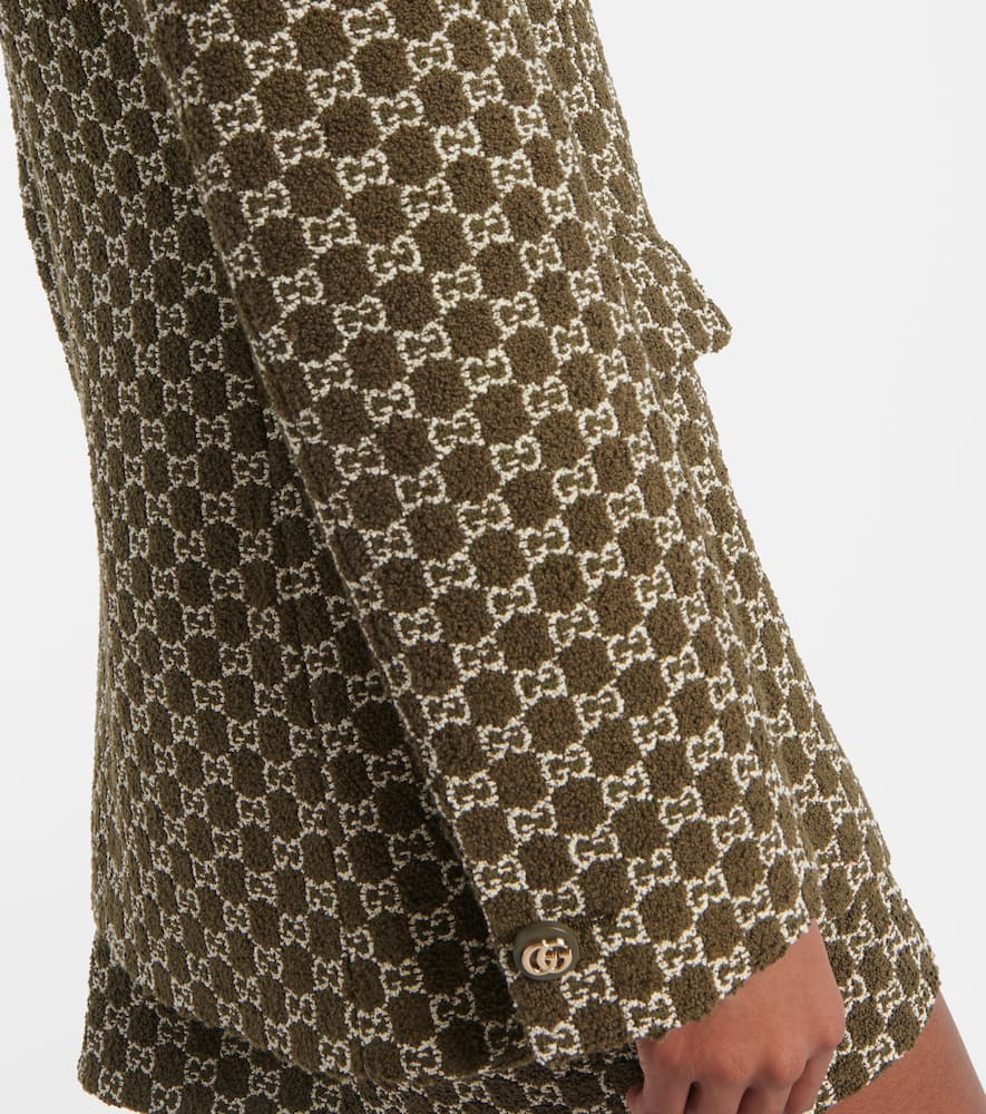 Gucci Gg Tweed Blazer In Green