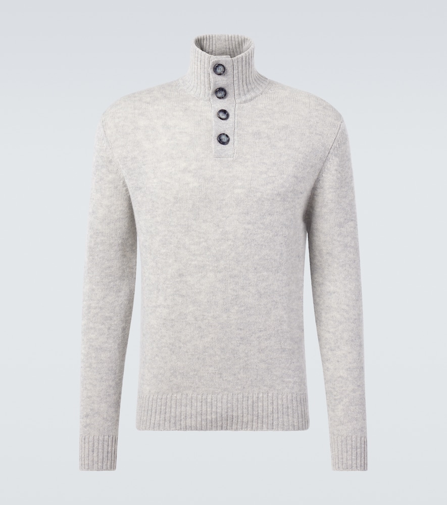 Allude Wool And Cashmere Turtleneck Sweater In Gray