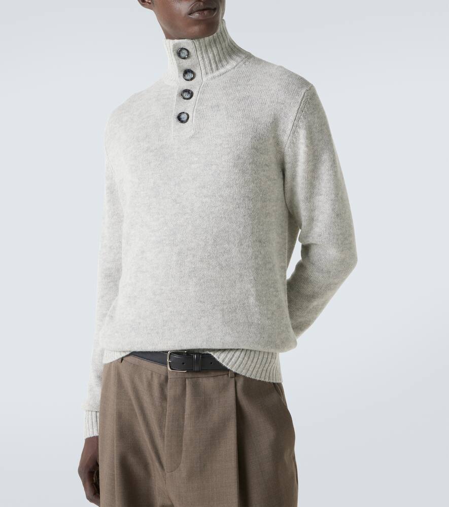 Allude Wool And Cashmere Turtleneck Sweater In Gray