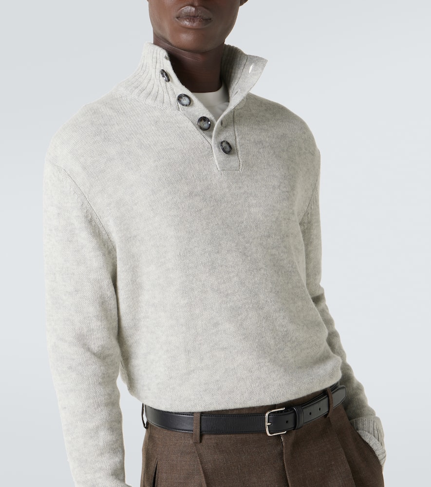 Allude Wool And Cashmere Turtleneck Sweater In Gray