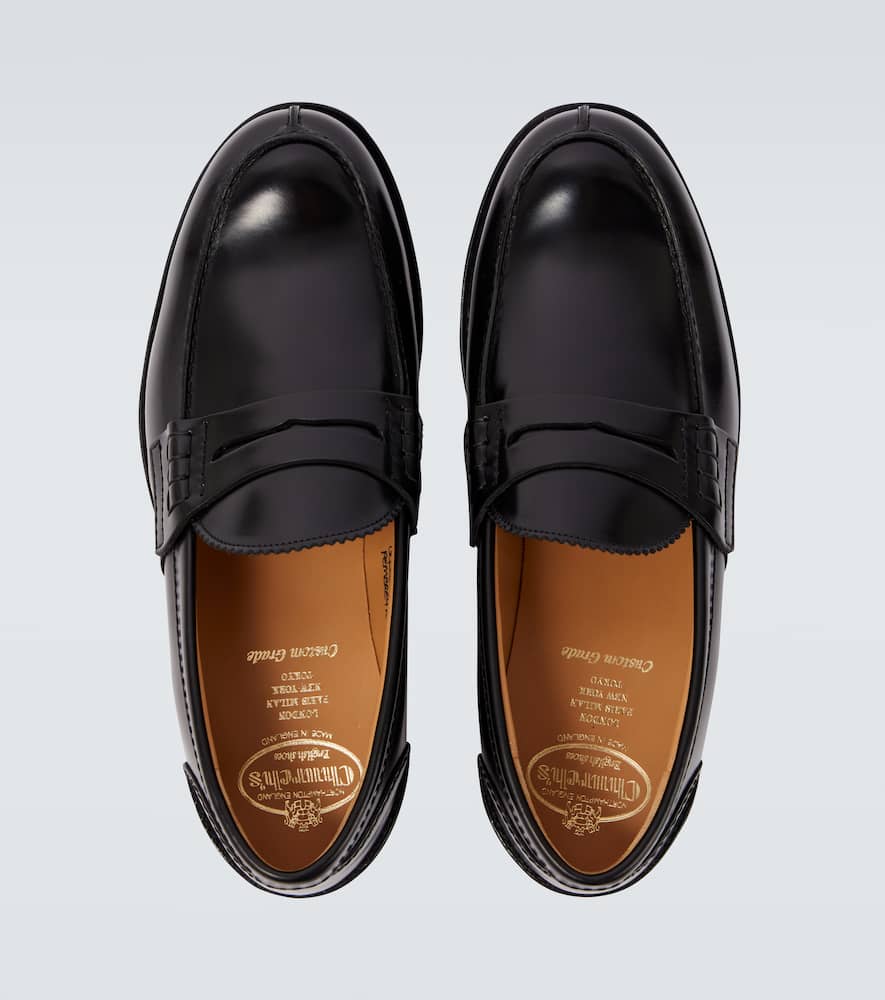 Church's Penny Strap Loafers With Round Toe Stitching In Black