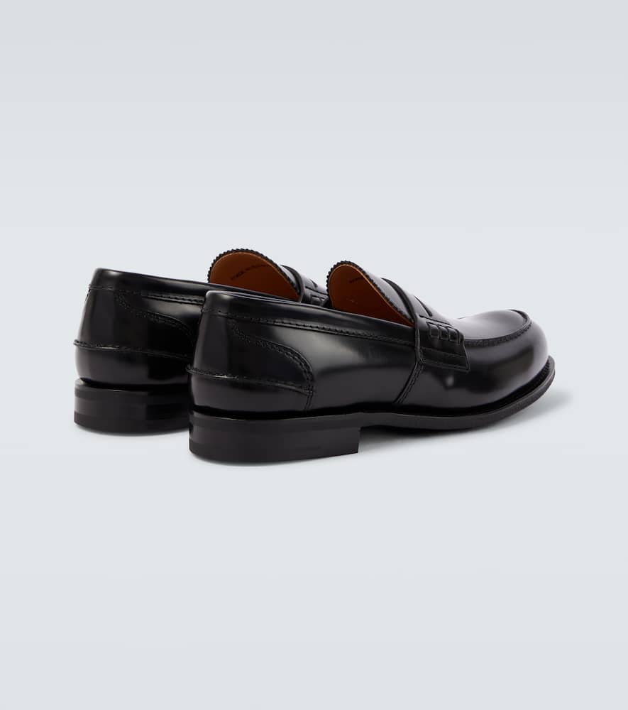 Church's Penny Strap Loafers With Round Toe Stitching In Black