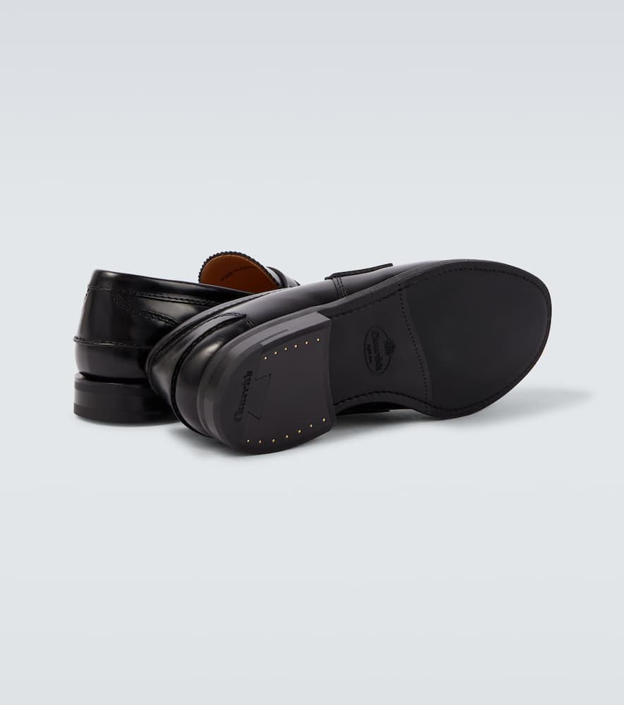 Church's Penny Strap Loafers With Round Toe Stitching In Black
