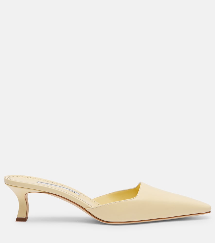  Manolo Blahnik Manolo Blahnik Moiramu Leather Mules 