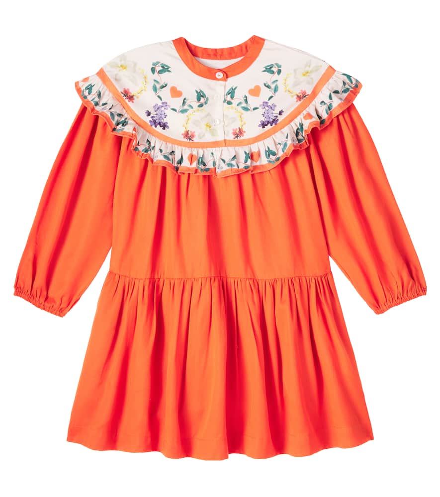 Molo Cibbe Floral Ruched Dress In Orange