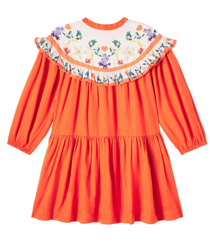 Molo Cibbe Floral Ruched Dress In Orange