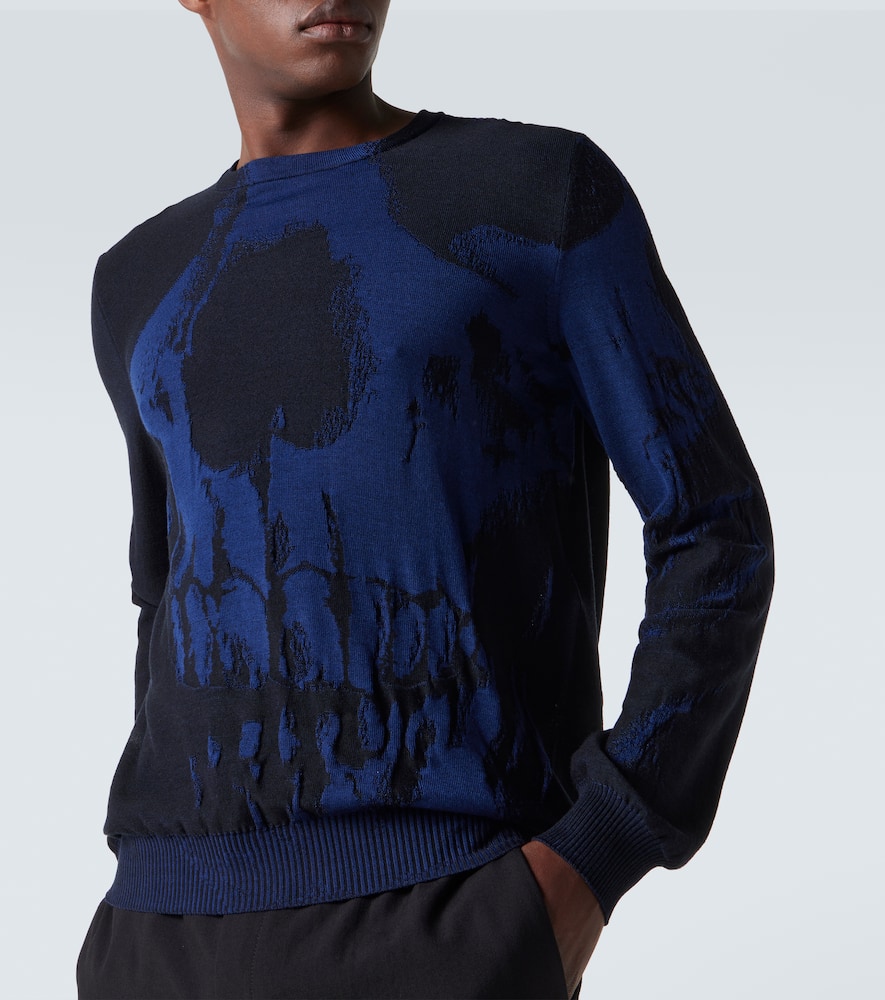 Alexander Mcqueen Merino Wool Exploded Skull Jumper