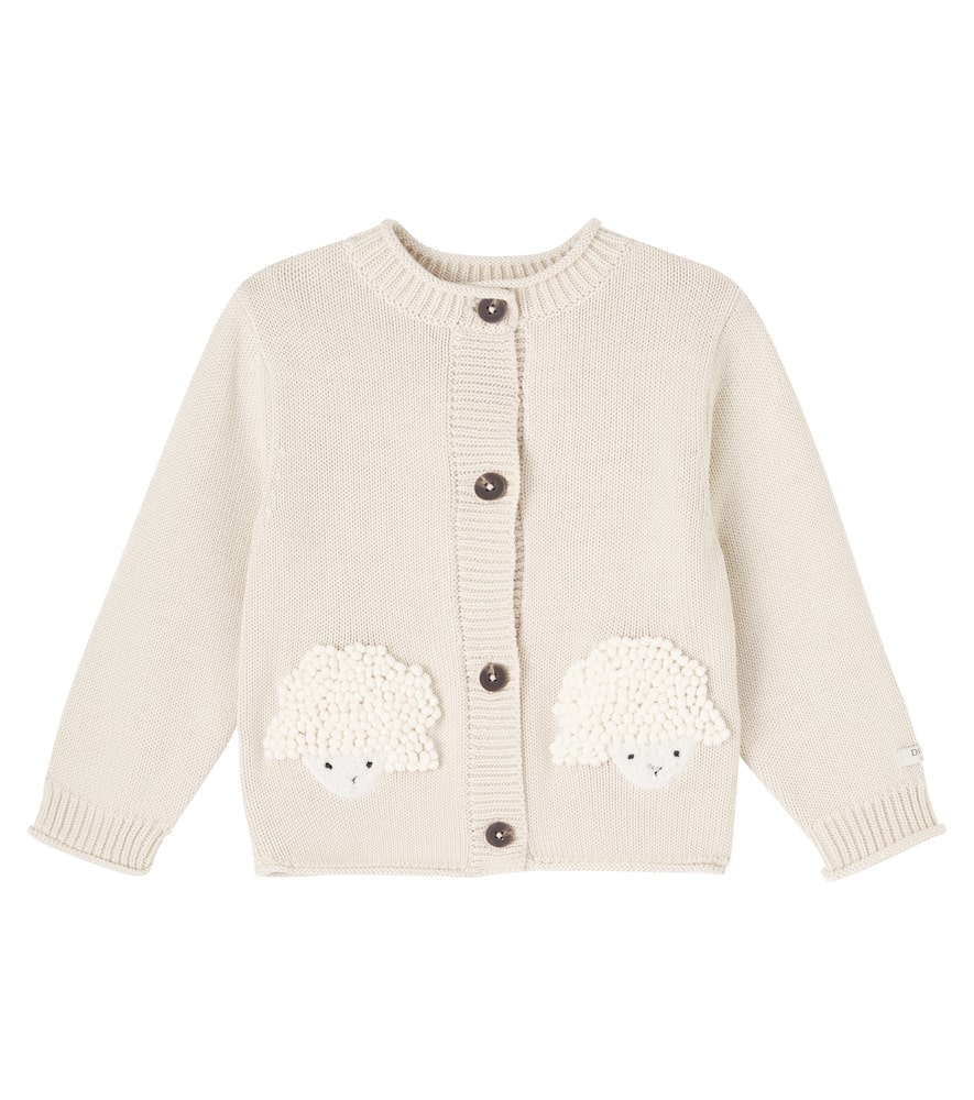 Donsje Baby Dieck Cotton Cardigan In Sand